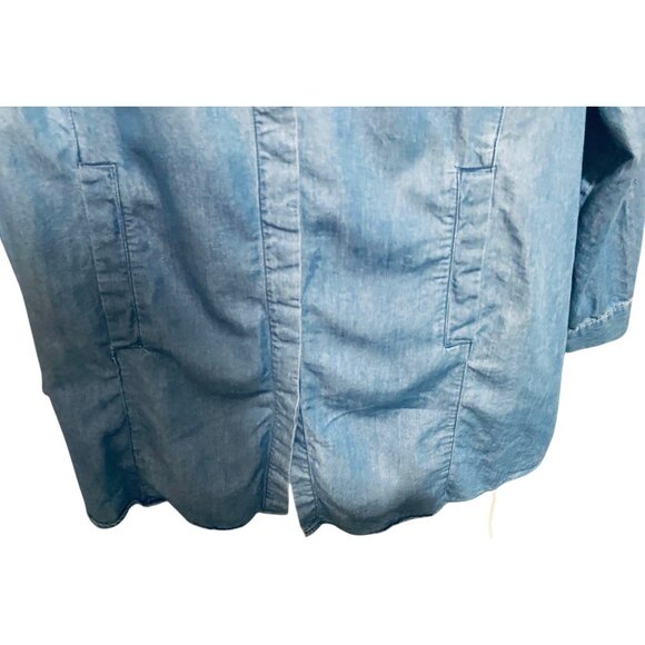 Intro Womens Shirt 2X Chambray Long Sleeve Button Up Collared Country Coastal - Picture 6 of 9